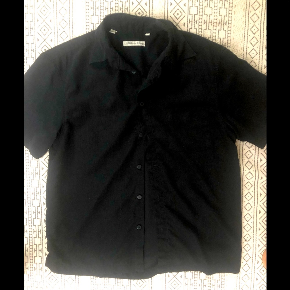 Black Bottom down Milano Bay shirt sz M